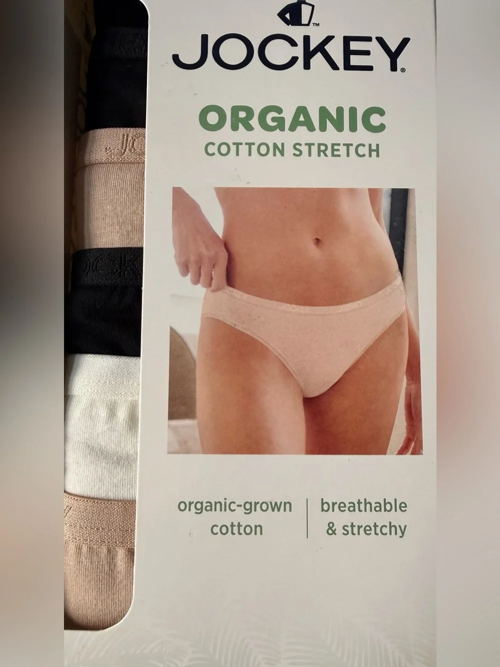 Jockey Women Organic Cotton Stretch Bikini Underwear 5 Pack Sz Large Medium New